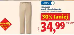 Lidl ESMARA MEN Spodnie chino slim fit męskie oferta
