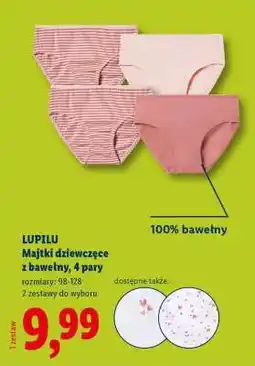 Lidl Lupilu Majtki dziewczęce z bawełny, 4 pary oferta