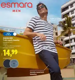 Lidl ESMARA MEN T-shirt męski z bawełny oferta