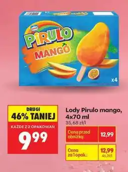 Biedronka Lody Pirulo mango, 4x70 ml oferta