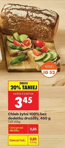 Biedronka Chleb żytni 100 % bez dodatku drożdży 450 g oferta
