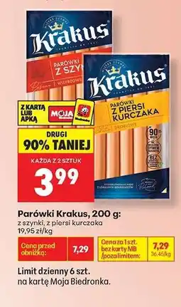 Biedronka Parówki Krakus, 200 g oferta