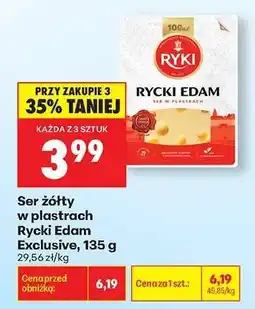 Biedronka Ser żółty w plastrach Rycki Edam Exclusive , 135 g oferta