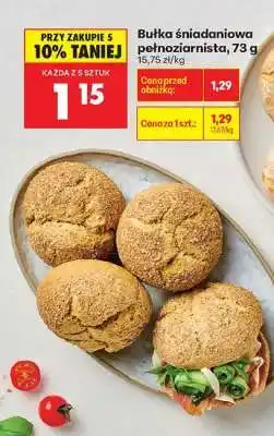 Biedronka Bułka śniadaniowa pełnoziarnista, 73 g oferta