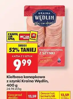 Biedronka Kiełbasa kanapkowa z szynki Kraina Wędlin, 400 g oferta