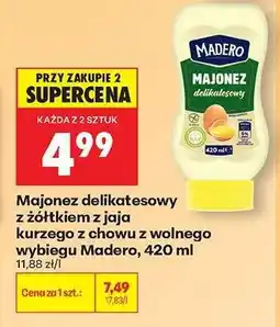 Biedronka Majonez delikatesowy z żółtkiem z jaja kurzego z chowu z wolnego wybiegu Madero , 420 ml oferta