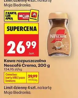 Biedronka Kawa rozpuszczalna Nescafé Crema 200 g oferta