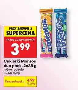 Biedronka Cukierki Mentos duo pack, 2x38 g oferta