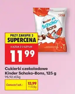 Biedronka Cukierki czekoladowe Kinder Schoko-Bons, 125 g oferta
