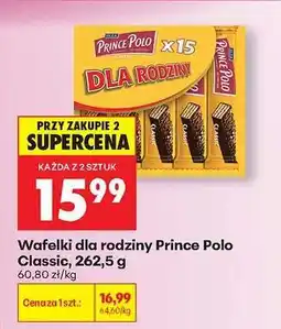 Biedronka Wafelki dla rodziny Prince Polo Classic 262,5 g oferta