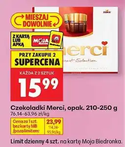 Biedronka Czekoladki Merci, opak. 210/250 g oferta