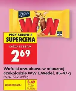 Biedronka Wafelki orzechowe w mlecznej czekoladzie WW E.Wedel, 45-47 g oferta