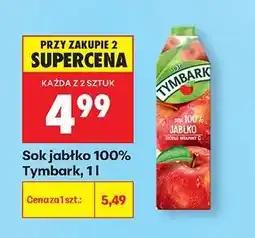 Biedronka Sok jabłko 100% Tymbark, 1 l oferta