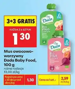 Biedronka Mus owocowo warzywny Dada Baby Food 100 g oferta