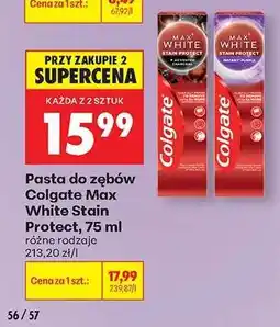 Biedronka Pasta do zębów Colgate Max White Stain Protect, 75 ml oferta