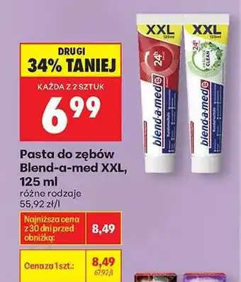 Biedronka Pasta do zębów blend-a-med XXL, 125 ml oferta