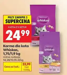 Biedronka Karma dla kota Whiskas, 1,75 - 1,9 kg oferta