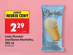 Biedronka Lody Plombir waniliowe Marletto, 120 ml oferta
