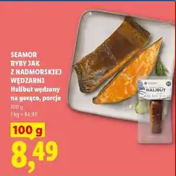 Lidl SEAMOR RYBY JAK Z NADMORSKIEJ WĘDZARNI Halibut wędzony na gorąco, porcje oferta