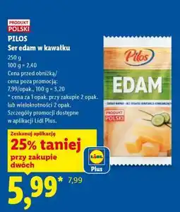 Lidl Ser edam w kawałku PILOS oferta