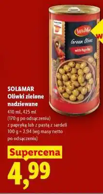 Lidl SOL&MAR Oliwki zielone nadziewane oferta