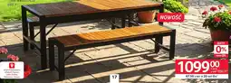 Selgros Zestaw mebli ogrodowych ławka i stół oferta