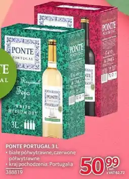 Selgros Wino Ponte Portugal 3l białe półwytrawne, czerwone półwytrawne oferta