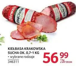Selgros Kiełbasa krakowska sucha ok. 0,7-1 kg wybrane rodzaje oferta