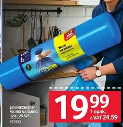 Selgros Worki na śmieci Jan Niezbędny 120 L 25 SZT oferta