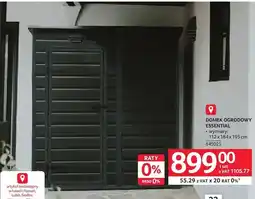 Selgros Domek ogrodowy Essential wymiary 112x184x195 cm oferta