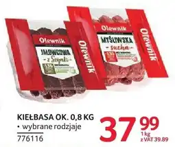 Selgros Kiełbasa ok. 0,8 kg wybrane rodzaje oferta