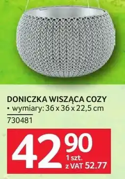Selgros Doniczka wisząca Cozy wymiary 36x38x22,5 cm oferta