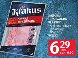 Selgros Wędlina szynka od sznagra Krakus oferta