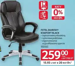 Selgros Fotel biurowy komfort black oferta