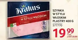 Selgros Szynka Krakus w stylu włoskim plastry oferta