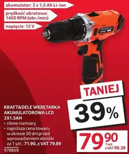 Selgros Wiertarka akumulatorowa KRAFT&DELE 2x1.5Ah Li-ion oferta