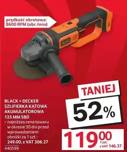 Selgros Szlifierka kątowa BLACK+DECKER 125 MM SBD oferta