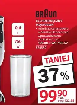 Selgros Blender ręczny Braun MQ3100WH 0,6L 750W oferta