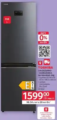 Selgros Chłodziarko-zamrażarka GR-RB449WE-PMJ TOSHIBA oferta