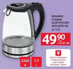 Selgros Czajnik elektryczny WKS 6032 CB BOMANN oferta