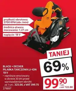 Selgros Pilarka tarczowa Li-ion 18V BLACK+DECKER oferta