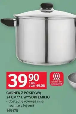 Selgros Garnek z pokrywą 24 cm/7 l wysokości EMILIO oferta