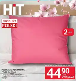 Selgros Poduszka z pierzem gęsim 70 x 80 cm 2-pak oferta