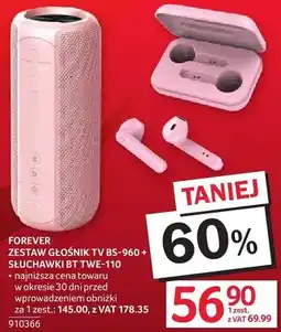 Selgros Zestaw głośnik TV FOREVER BS-960 + słuchawki BT TWE-110 oferta