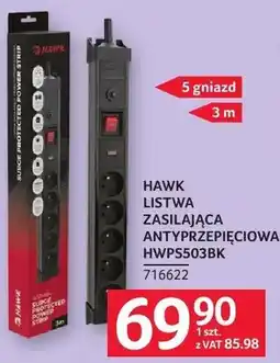 Selgros Listwa zasilająca Hawk 5 gniazd 3 m HWP5303BK oferta