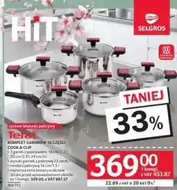 Selgros Komplet garnków 10 części COOK & UP Tefal oferta