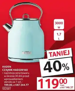Selgros Czajnik Haden HAD209160 1,7L 3000W oferta