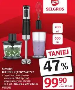 Selgros Blender ręczny Severin SM3772 700ml 600W oferta