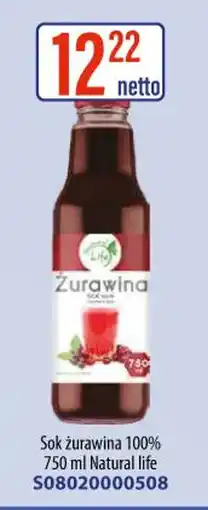 AT Natural life Sok żurawina 100% oferta