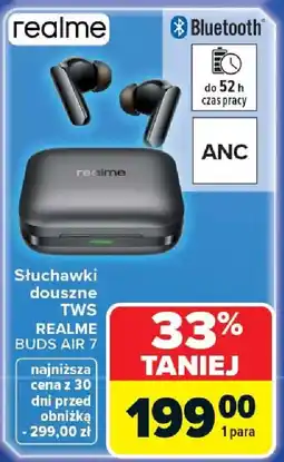 Carrefour Słuchawki douszne TWS REALME BUDS AIR 7 oferta